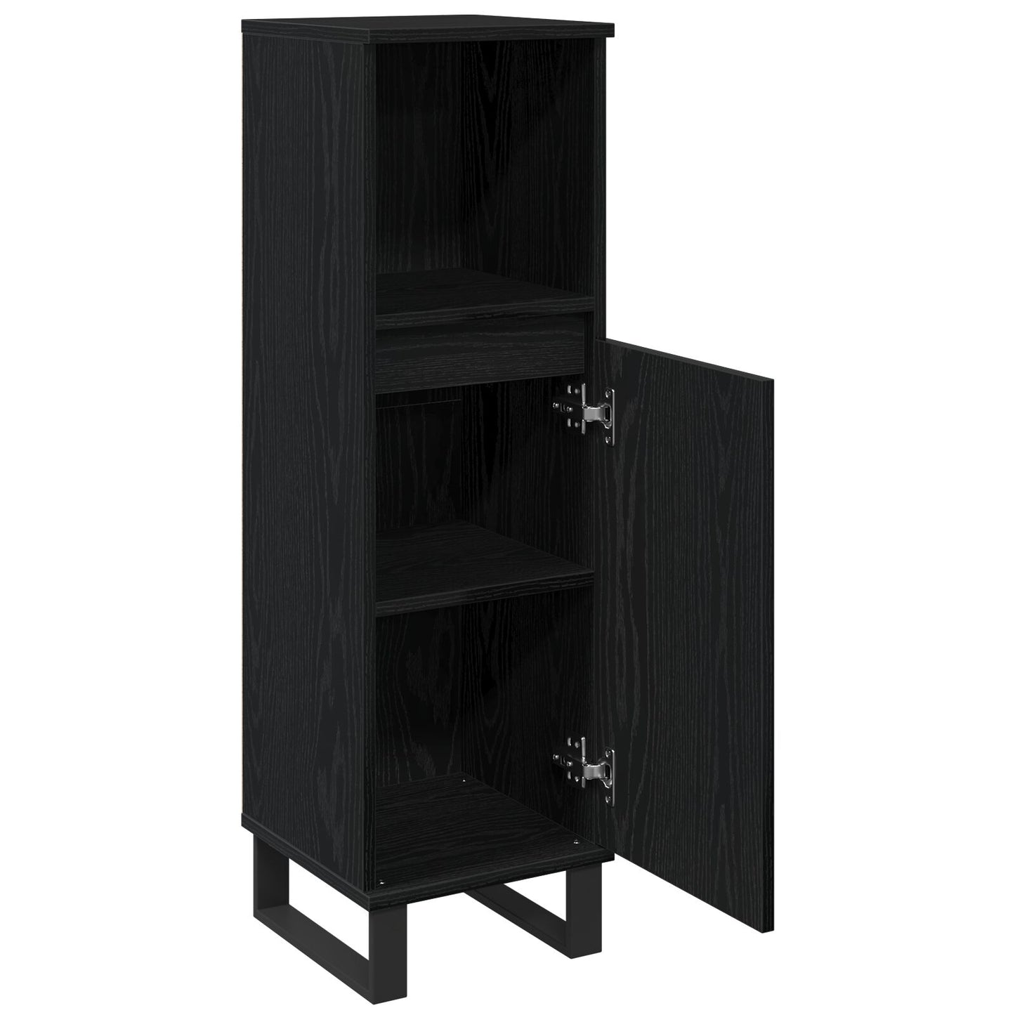 Badkamerkast 30X30X100 Cm Gelaagd Hout Zwart eiken