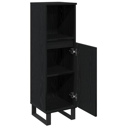 Badkamerkast 30X30X100 Cm Gelaagd Hout Zwart eiken