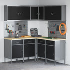 Werkkast set 255 cm metaal zwart