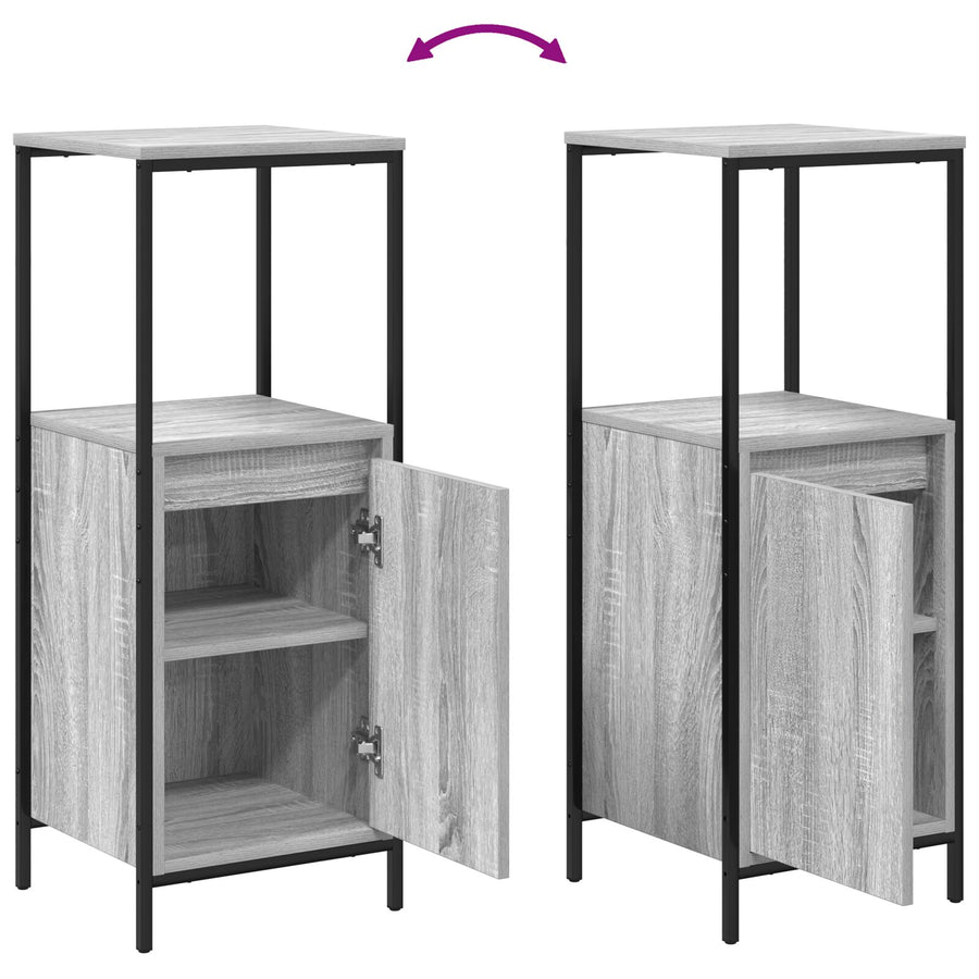 3-Delige Badkamermeubelset Grijs Sonoma Gefabriceerd Hout Grijze sonoma