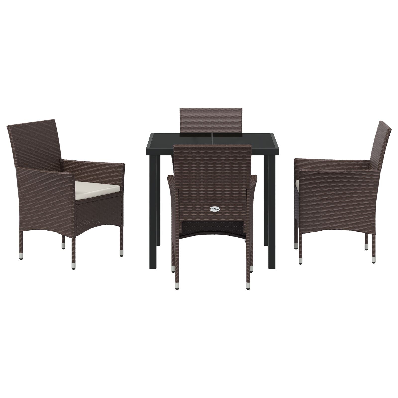 5-Delige Tuin Eetset Bruin Poly Rattan