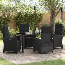 5-Delige Tuin Eetset Zwart Poly Rattan