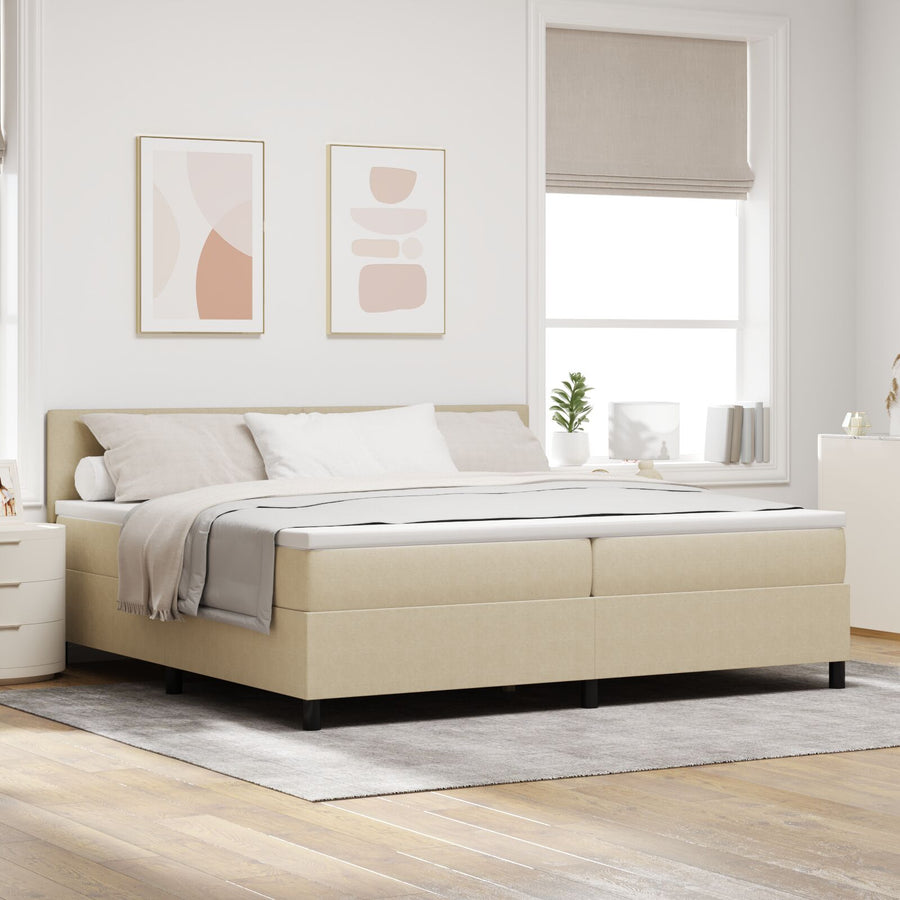 Boxspring Bed Met Matras Lichtgroen Grijs 200X200 Cm Corduroy Stof