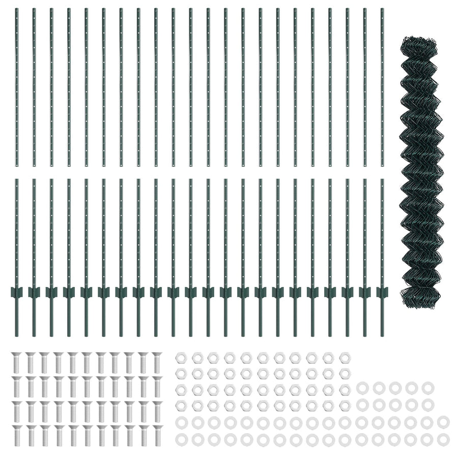 Tuinhek Set Set Van 2 Groen Metaal 25X1.5 M Duurzaam Tuinhek