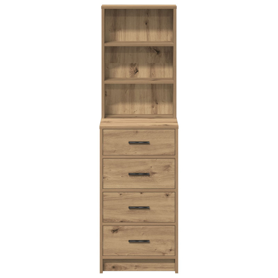Hoogkast 40X41X135 Cm Bewerkt Hout Ambachtelijk eiken