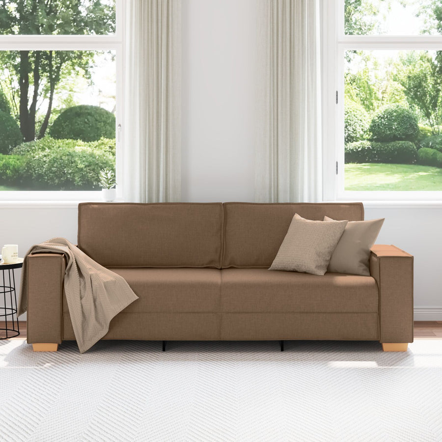 3-Zits Bank Stof 180 cm Bruin