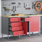 Werkkast 150x55x85 cm rood grijs staal