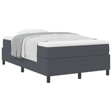 Boxspring Bed Met Matras Donkergrijs Klein Dubbel Corduroy Stof