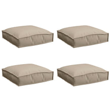 Buitenkussen Set Van 4 Polyester Stof 40 X 40 X 8 Cm Taupe