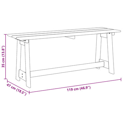 Buitenbank 119X35X47 Cm Massief Grenenhout Natuurlijk
