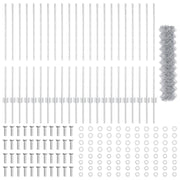 Tuinhek set 2x 1m gegalvaniseerd staal zilver