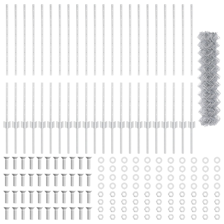 Tuinhek Set Set van 2 Gegalvaniseerd staal 25 x 1 m Duurzaam