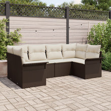 6-Delige Tuin Sofa Set Met Kussens Bruin Poly Rattan