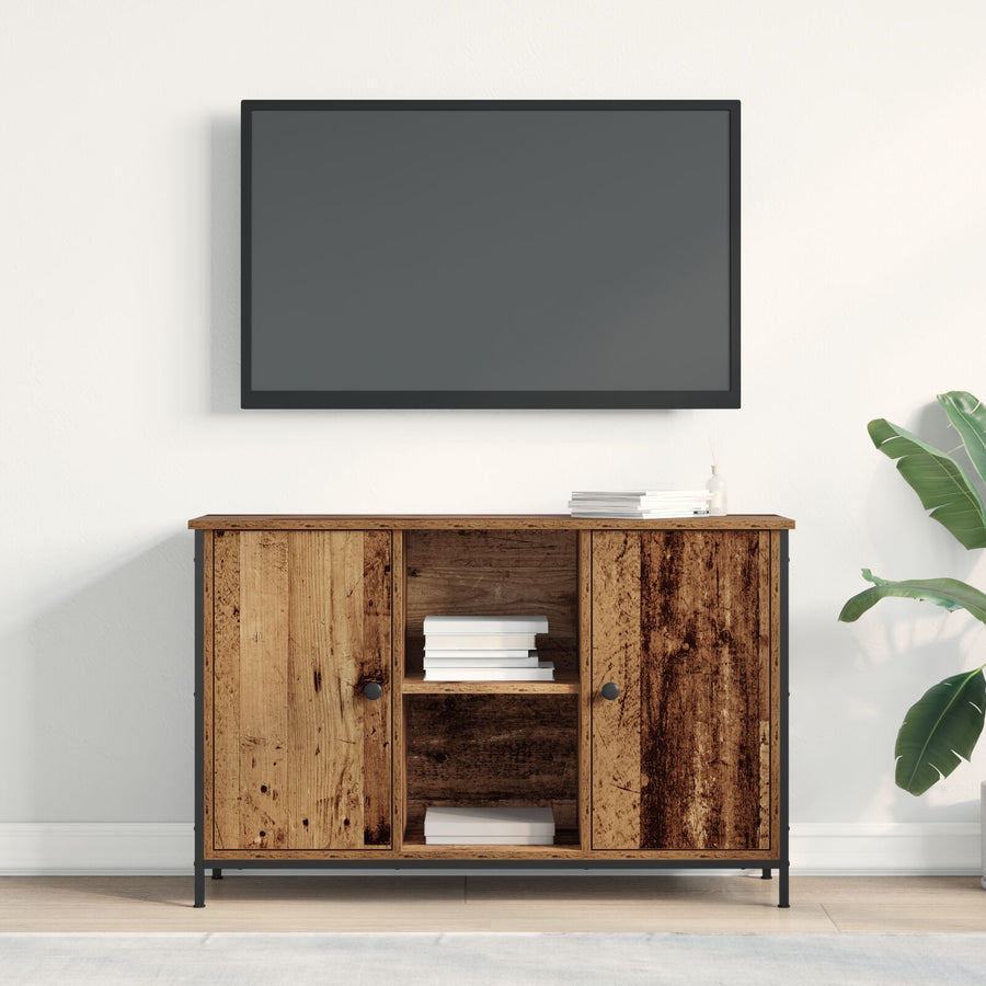 Tv-Kast Artisan Eiken 101X35X65 Cm Engineered Hout En Staal