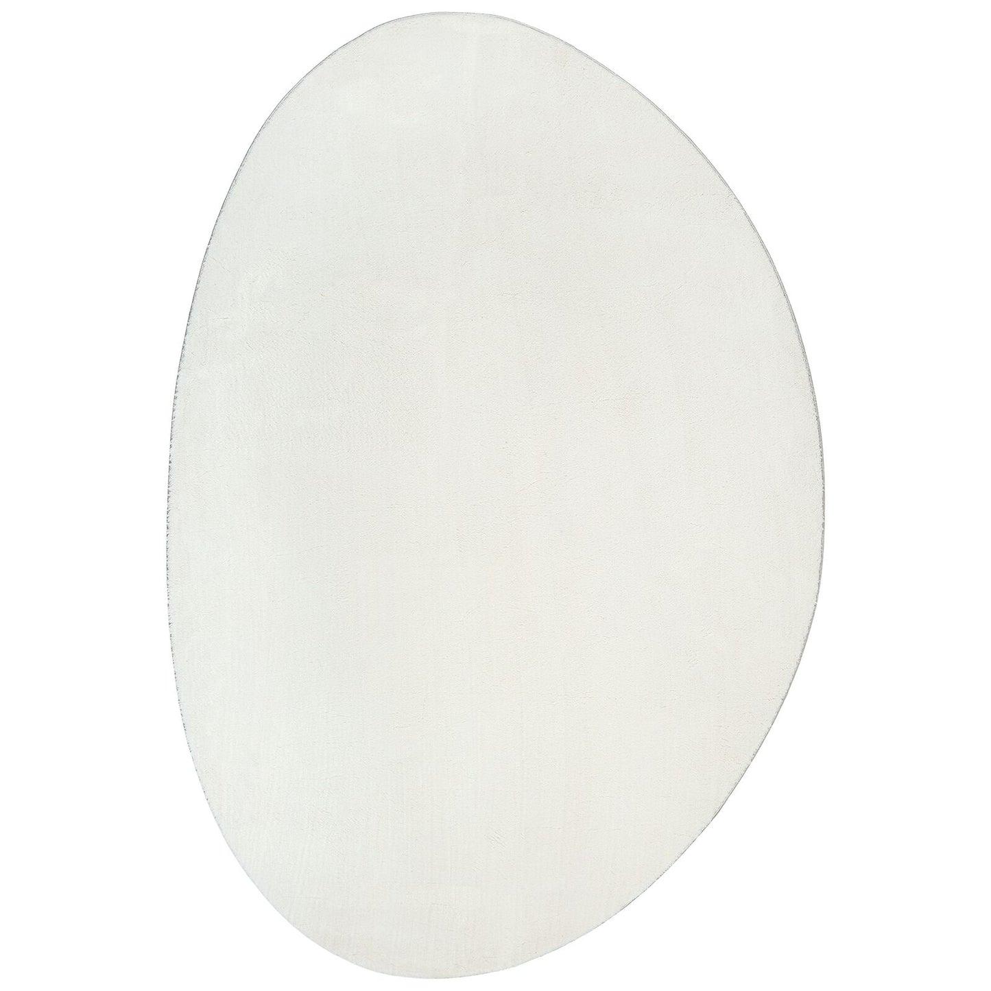 Vloerkleed ""Huarte"" Korte Pool Zacht En Wasbaar Crème 120 x 170 cm Ovaal-Asymmetrisch