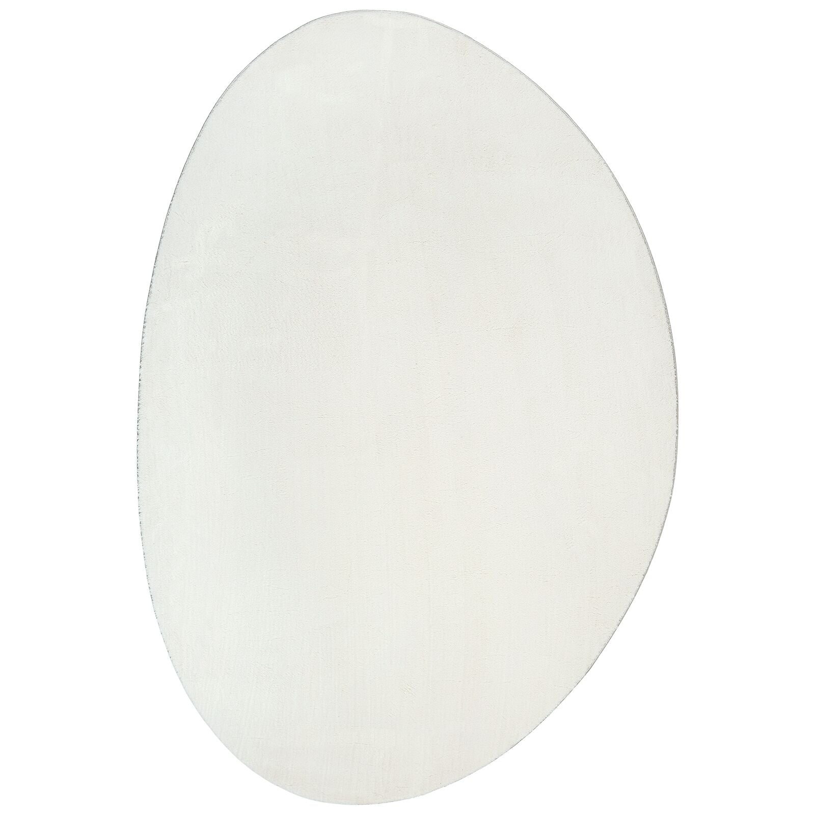 Vloerkleed ""Huarte"" Korte Pool Zacht En Wasbaar Crème 120 x 170 cm Ovaal-Asymmetrisch