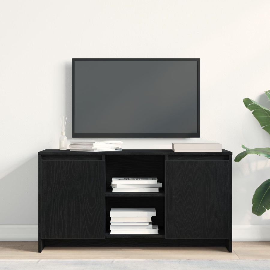 Tv-Kast Zwart Eik 102X37,5X52,5 Cm Bewerkt Hout