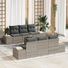 Tuinset poly rattan lichtgrijs donkergrijs 6 personen