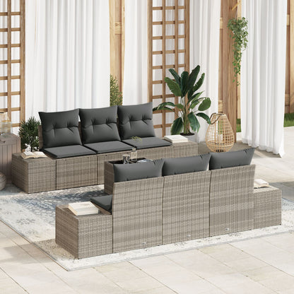 Tuin Sofa Set Set Van 7 Lichtgrijs, Donkergrijs