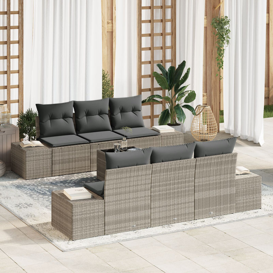 Tuin Sofa Set Set Van 7 Lichtgrijs, Donkergrijs