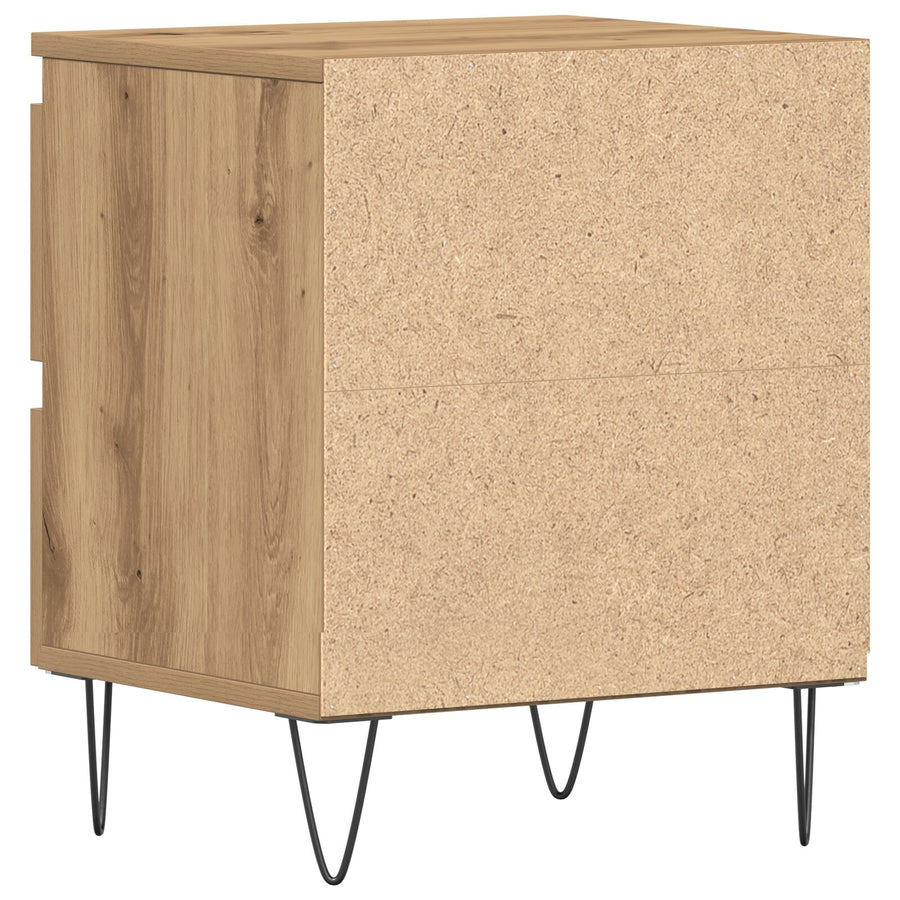 Nachtkastjes 2 Stuks Ambachtelijk Eiken 40X35X50 Cm Gegaan Hout