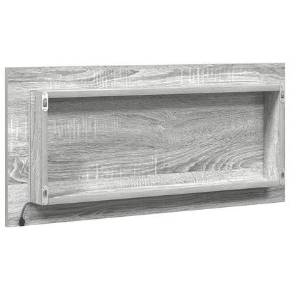 Badkamerspiegelkast Met Led Licht Grijs Sonoma 80X37 Cm