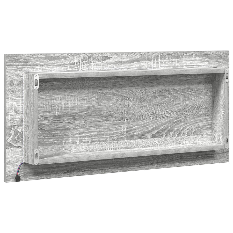 Badkamerspiegelkast Met Led Licht Grijs Sonoma 80X37 Cm