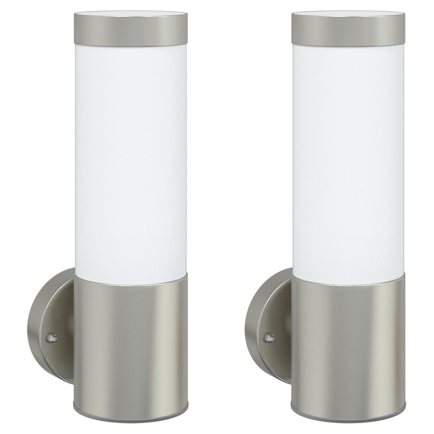 Buitenwandlampen 2 Stuks Rvs Ip44 Zilver zonder sensor