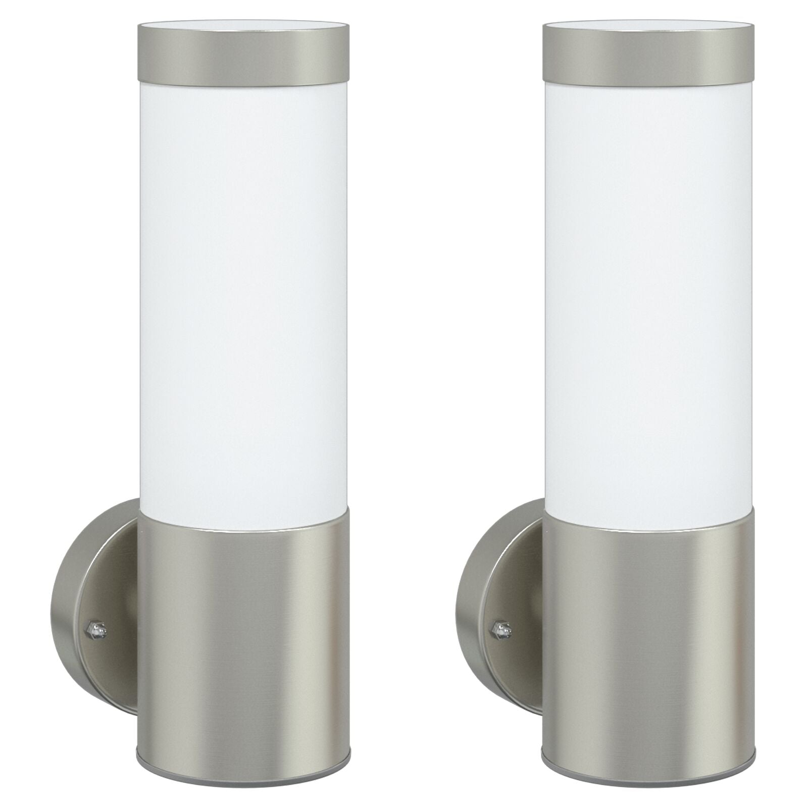 Buitenwandlampen 2 Stuks Rvs Ip44 Zilver zonder sensor