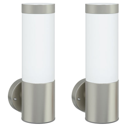 Buitenwandlampen 2 Stuks Rvs Ip44 Zilver zonder sensor