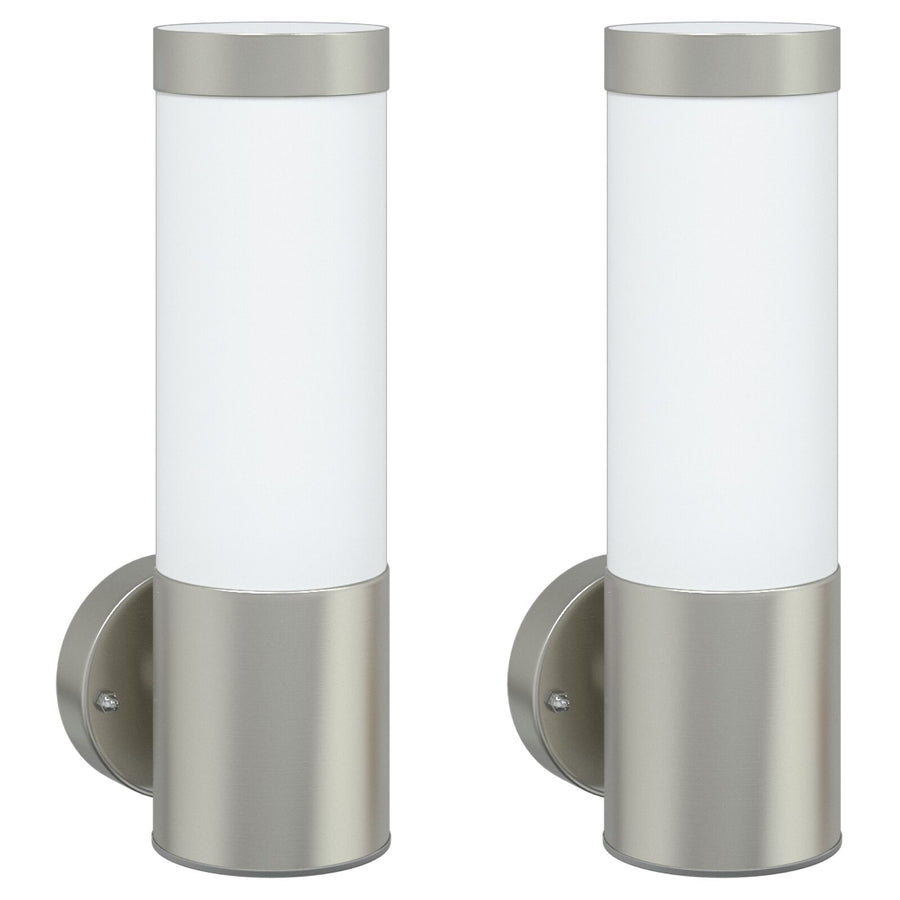 Buitenwandlampen 2 Stuks Rvs Ip44 Zilver zonder sensor