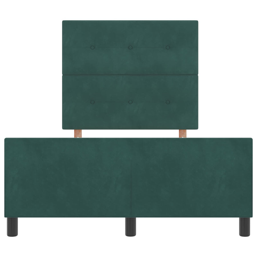 Bed Frame Donkergroen 120X200 Cm Velours Crème