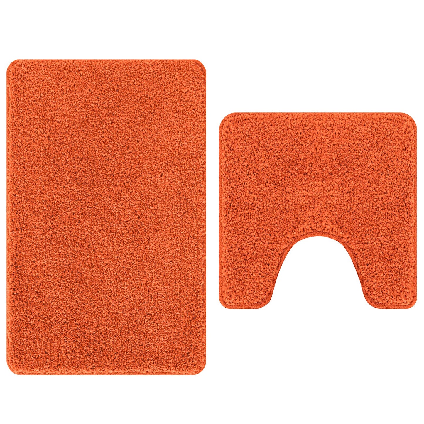 2-Delige Badmat Set Polypropeen Antislip Oranje