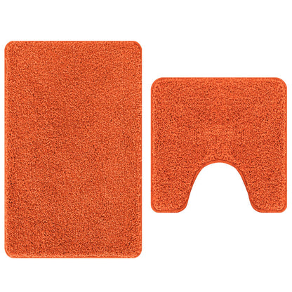 2-Delige Badmat Set Polypropeen Antislip Oranje