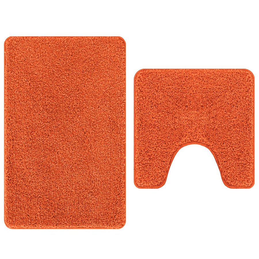 2-Delige Badmat Set Polypropeen Antislip Oranje
