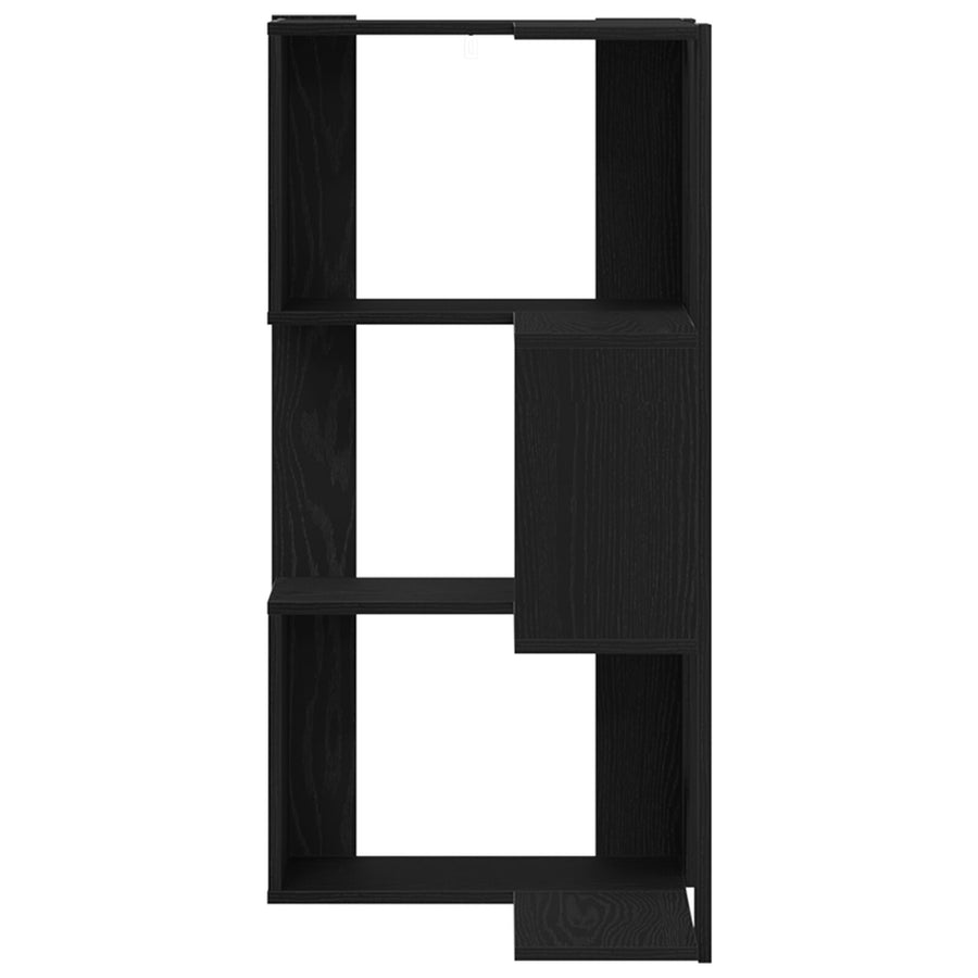 Hoekboekenkast 3-Tier 50X50X102 Cm Houtcomposiet Zwart eiken