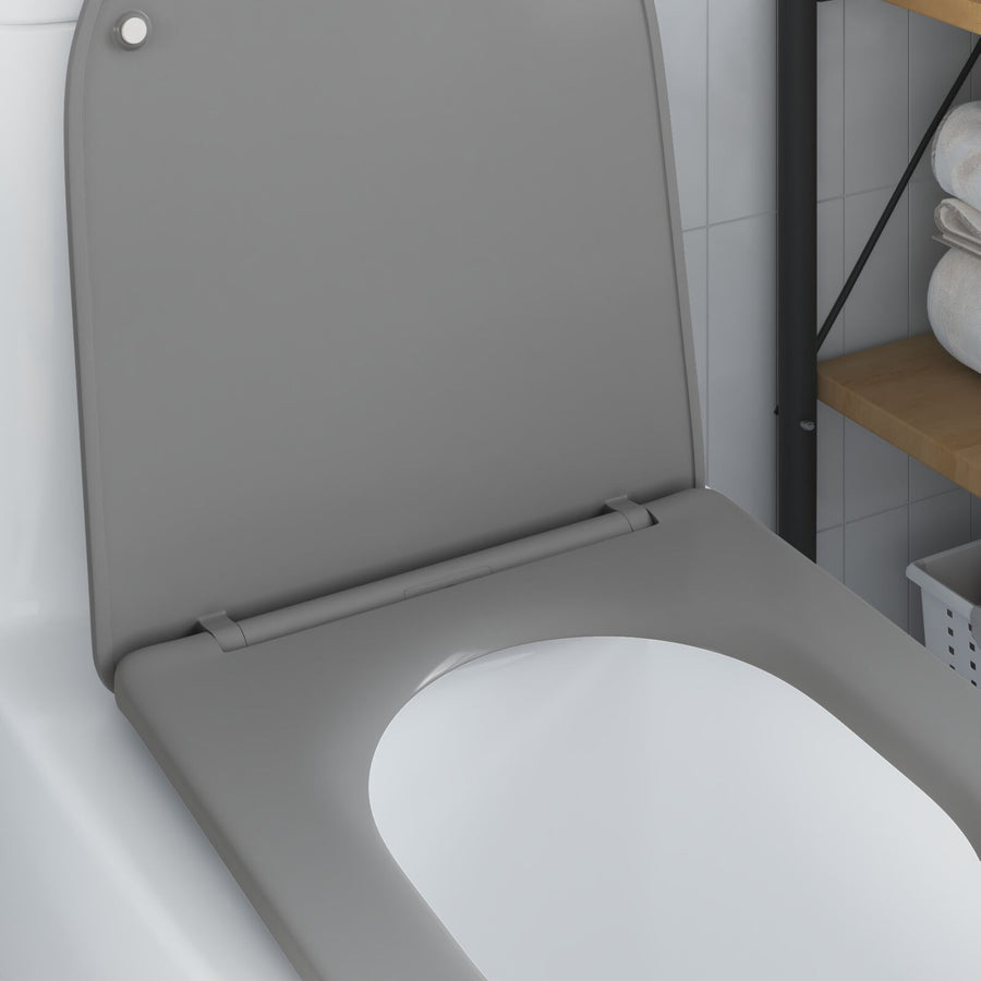 Snelsluittoiletzitting Met Zachte Sluiting Duroplast Grijs