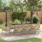 Garden dining set 9 pcs Beige poly rattan