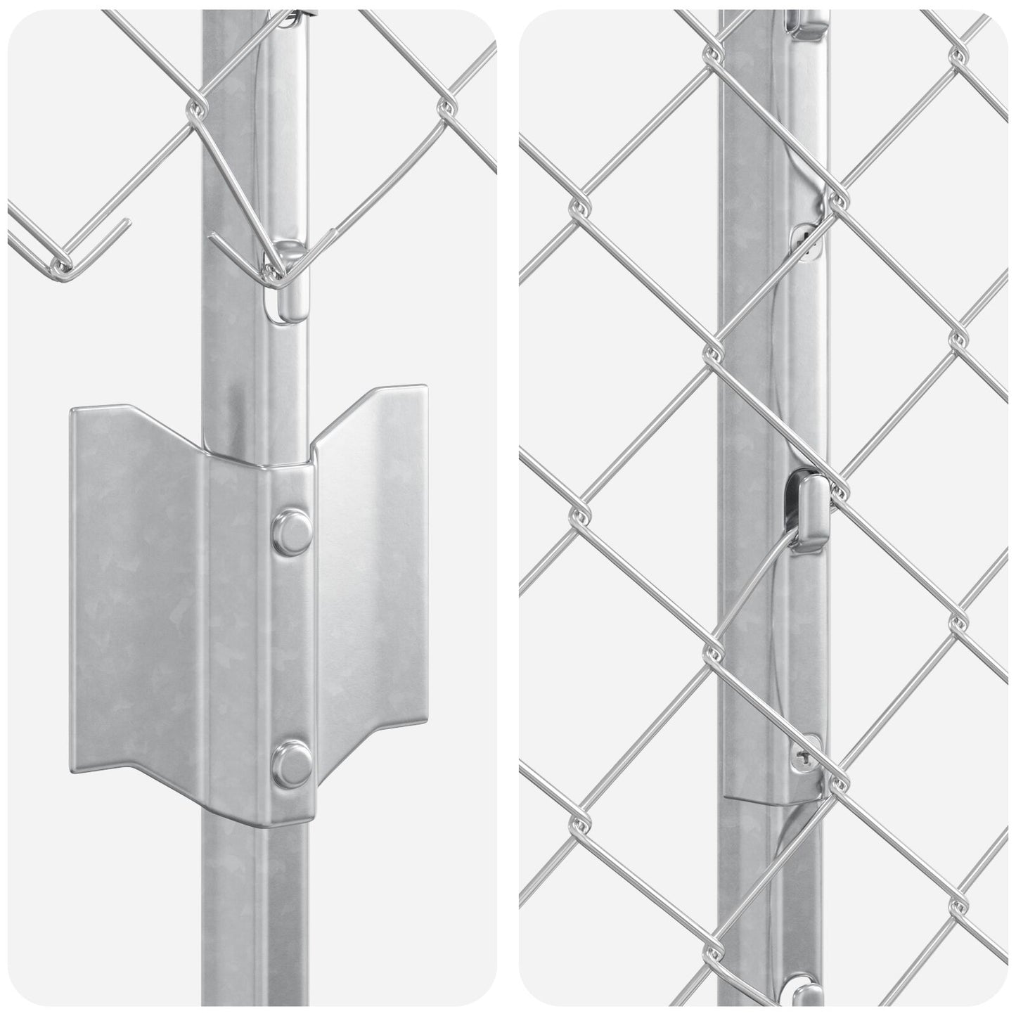 Chain Link Fence Met 20 U Posts Zilver 1,5X10 M Staal