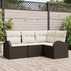 Tuinset polyrattan 4-delig bruin