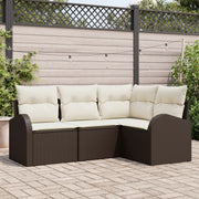 Tuinset polyrattan 4-delig bruin