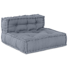 3-Zit Modular Pouffe Sofa Converteerbaar Grijze Stof Grijs 70 x 70 x 54 cm Midden + 2 x Hoek