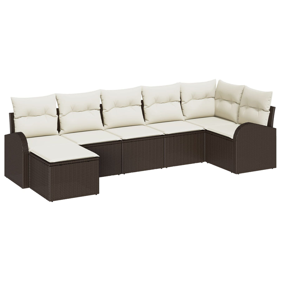 Tuin Sofa Set Set Van 7 Bruin Rattan Tuin Sofa Rechthoekig