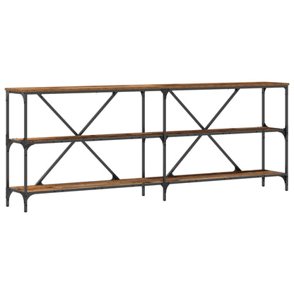 Console Tafel Oud Hout 200X30X75 Cm Engineered Hout En Staal