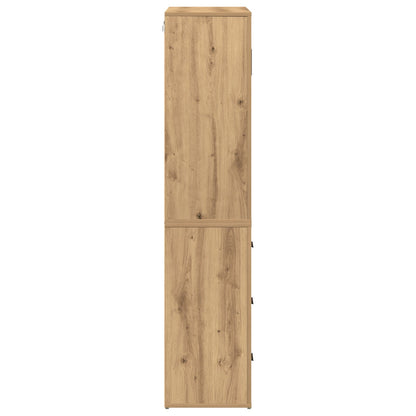 Hoogkast 80X33X150 Cm Bewerkt Hout Artisan eiken