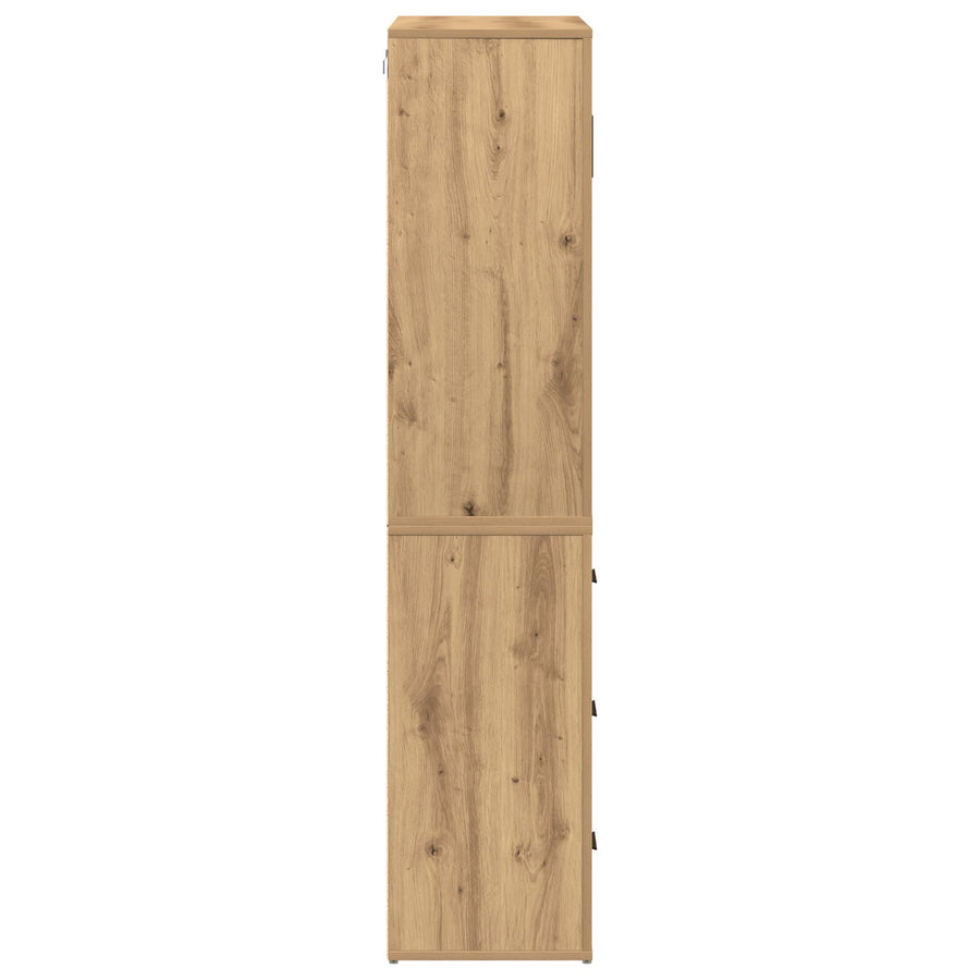 Hoogkast 80X33X150 Cm Bewerkt Hout Artisan eiken