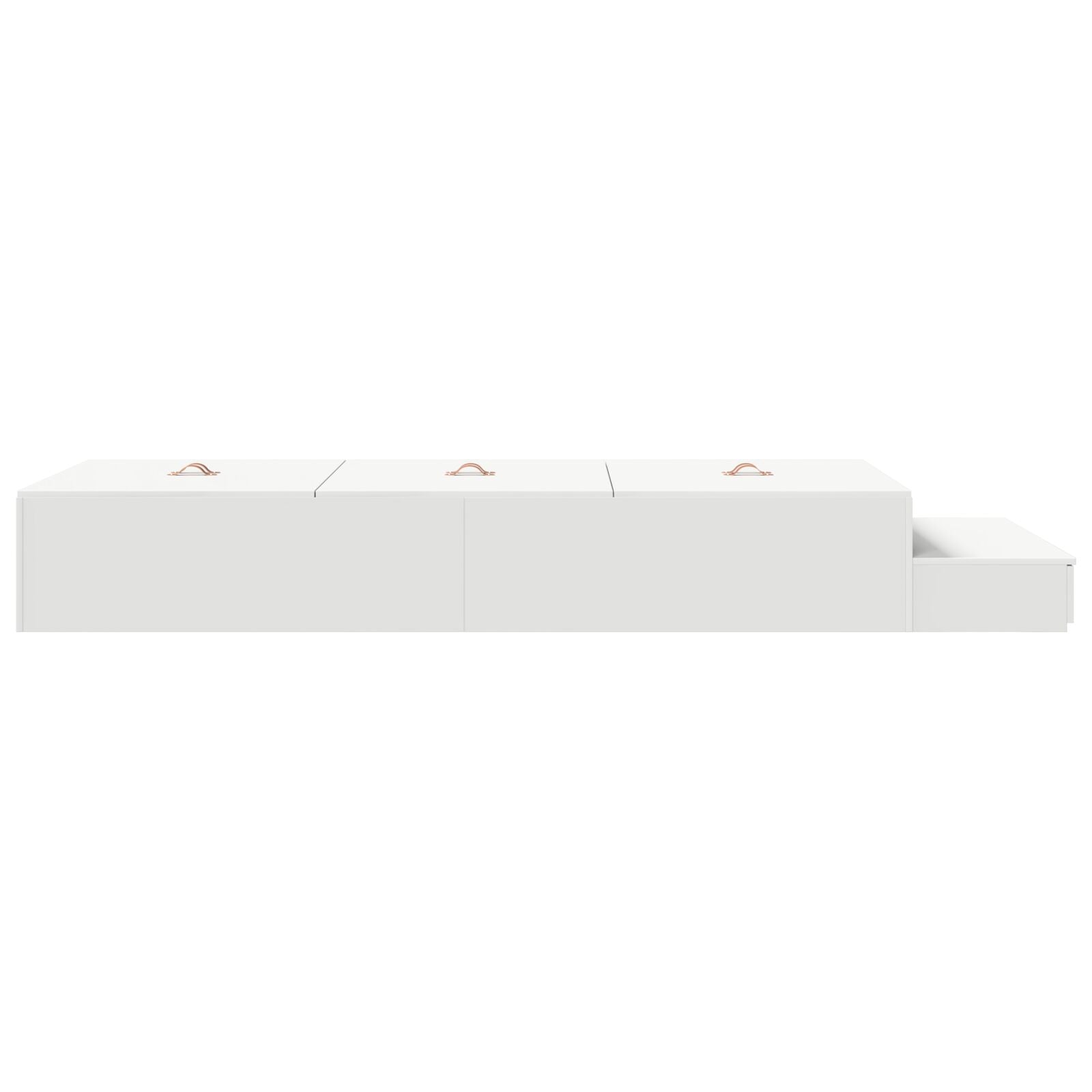 Opbergbedframe Wit Bewerkt Hout 236,5 X 90 X 31,5 Cm Artisanaal Eiken
