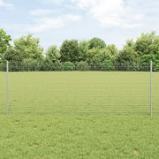 Fence with Post Silver 0.8 x 25 m Steel