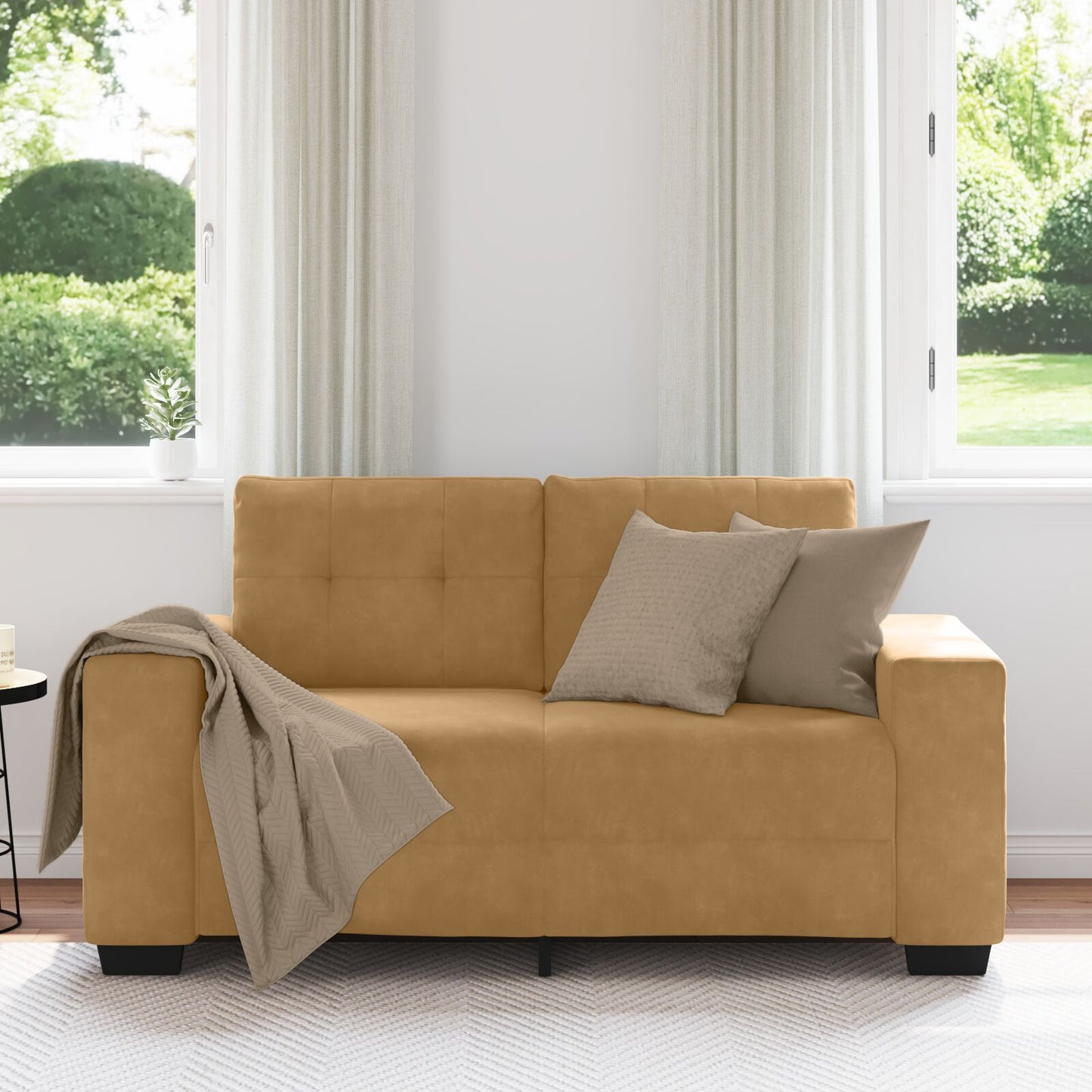 Loveseat Bank Fluweel Fluweel Bruin 120 cm