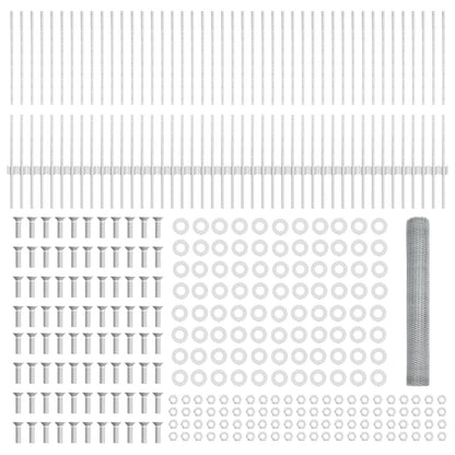 Hekposten 22 Stuks U-Kanaal 100 Cm Gegalvaniseerd Staal,  Zeshoekig Hek 1X100 M Gegalvaniseerd Staal